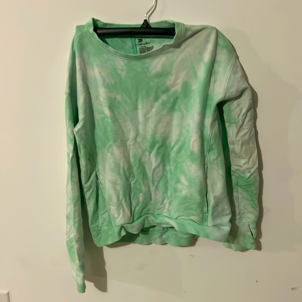 Blue tie dye all in motion sweatshirt
